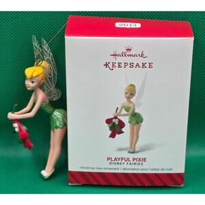 Hallmark 2014 Disney Playful Pixie Tinkerbell Ornament Keepsake Peter Pan Tink